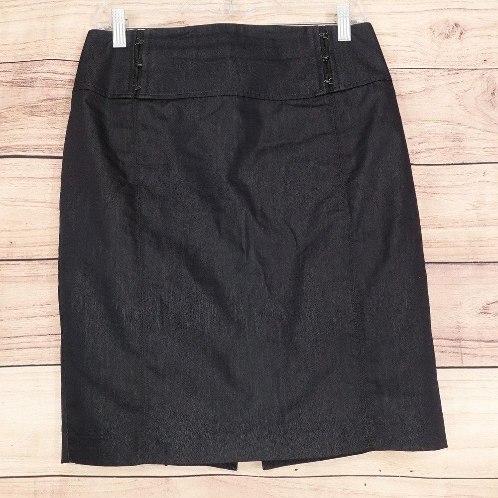 Express Skirt Womens 8 Blue Straight Pencil Knee Length Lined Zip Work